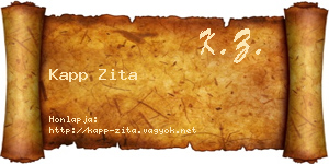 Kapp Zita névjegykártya